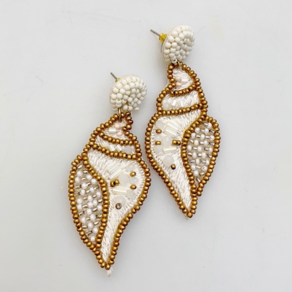 Boho Sea Shell Beaded Handmade Earrings